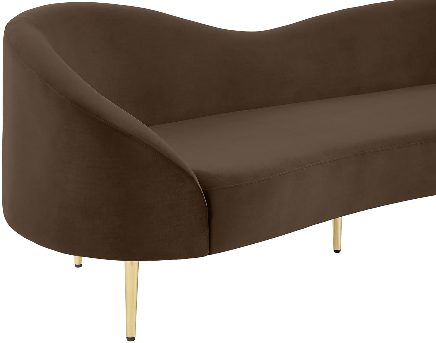 Meridian Furniture Ritz Brown Velvet Sofa