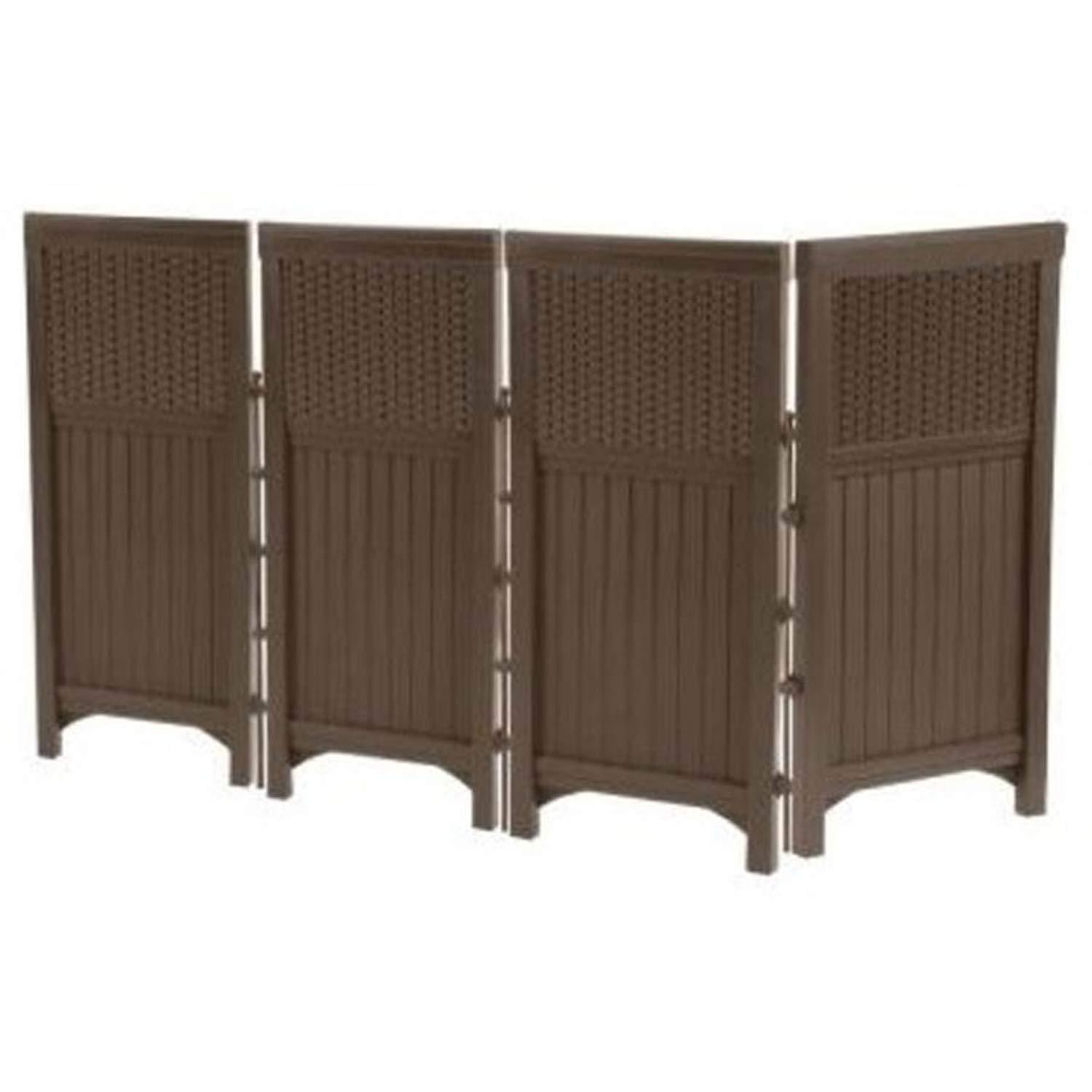 Suncast 4-Panel 44 in Outdoor Resin Wicker Screen Enclosure, White, Powder Finish