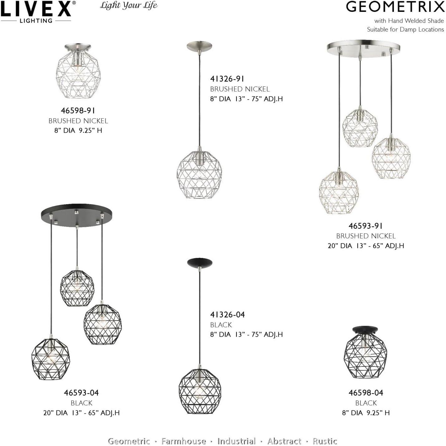 Livex Lighting Geometrix 3 - Light Pendant in  Brushed Nickel