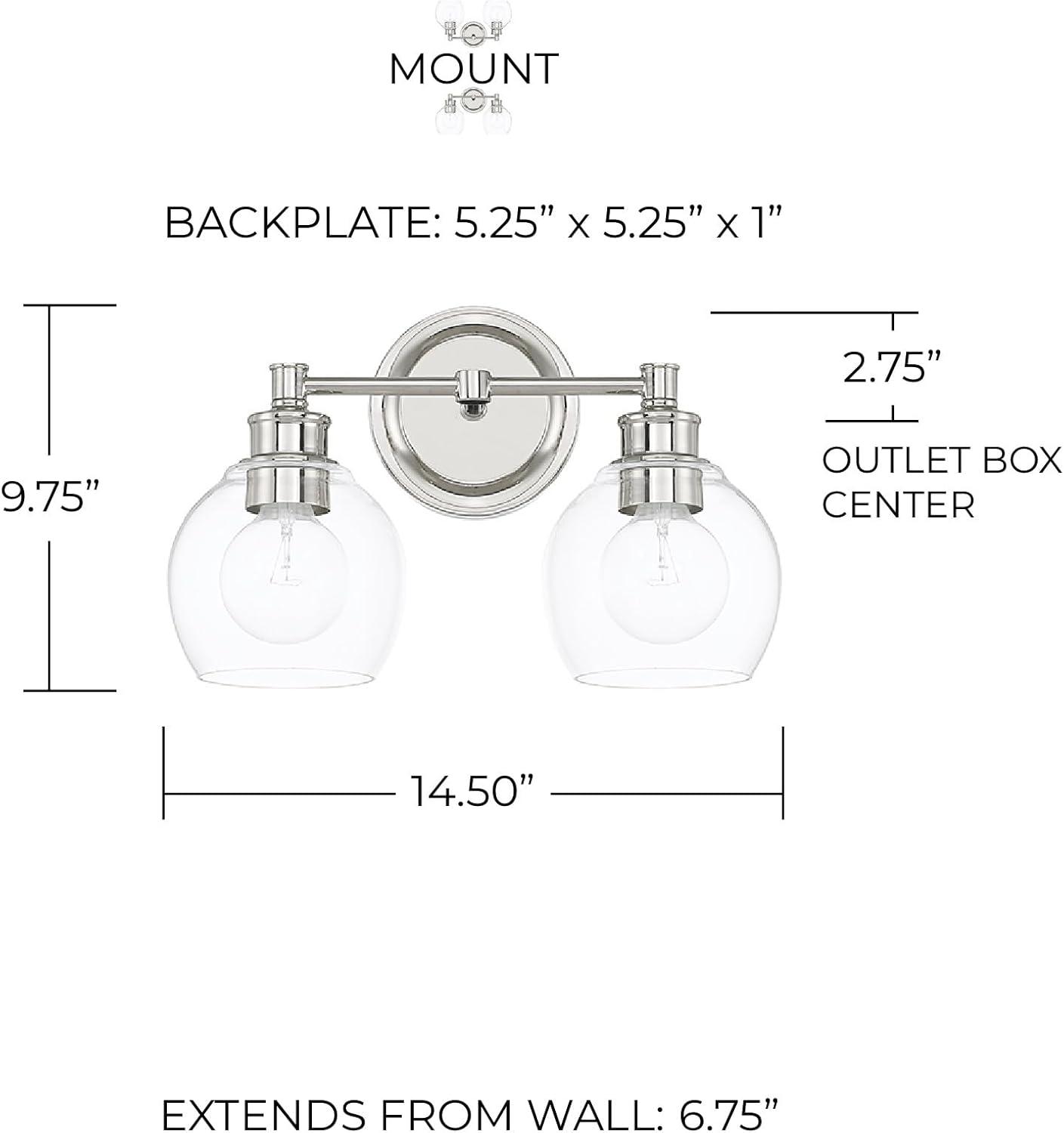 Capital Lighting - Mid-Century - 2 Light Transitional Bath Vanity Approved for