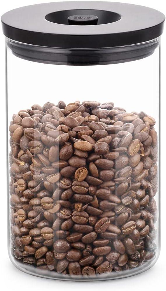 Clear Glass 34 Oz Coffee Canister with Airtight Lid