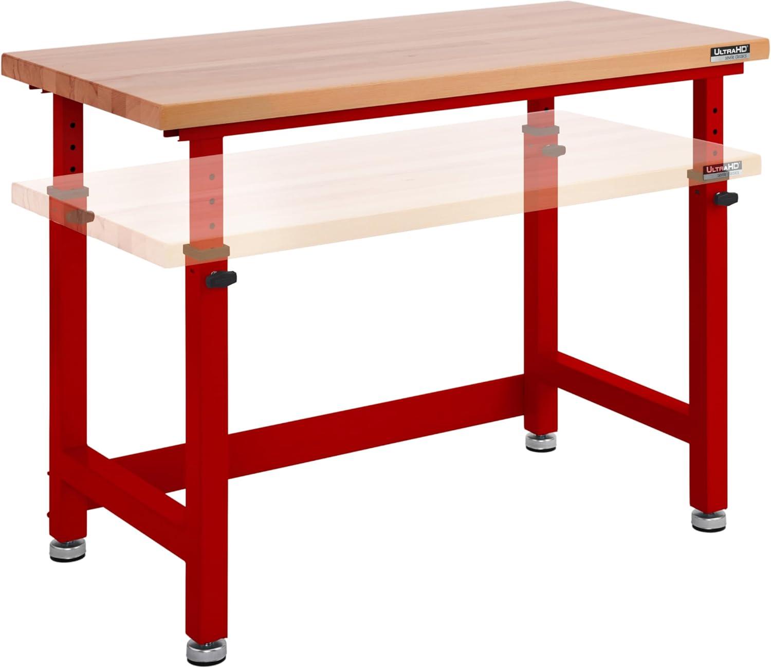 Seville Classics UltraHD Adjustable Height Workbench, 48" W x 24" D x 28.5" - 42" H