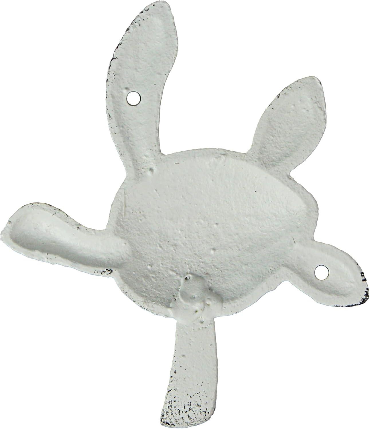 Chesapeake Bay Ltd 6 inch White Cast Iron Sea Turtle Wall Hook Towel Rack (Set of 3)