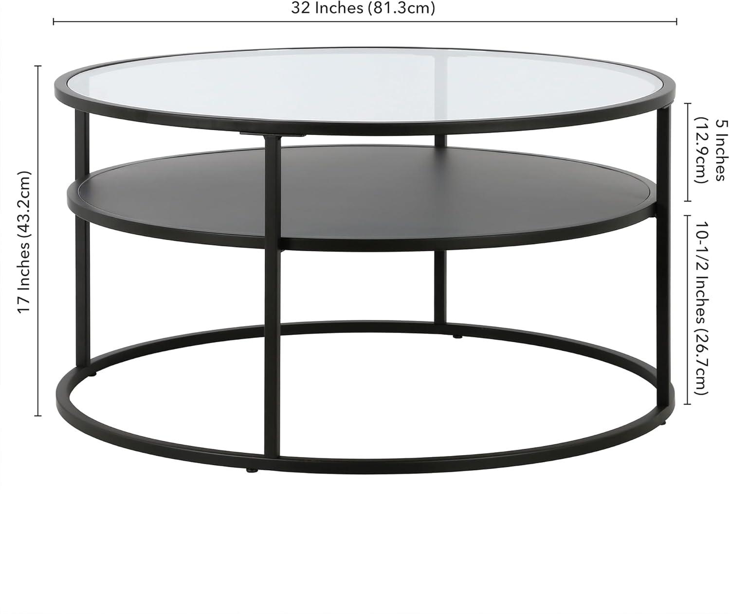 Henn&Hart 32" Black Coffee Table