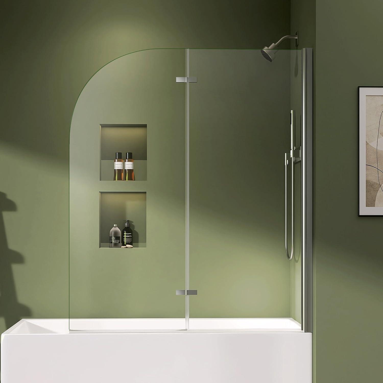 48" x 58" Frameless Chrome Bifold Bathtub Shower Door