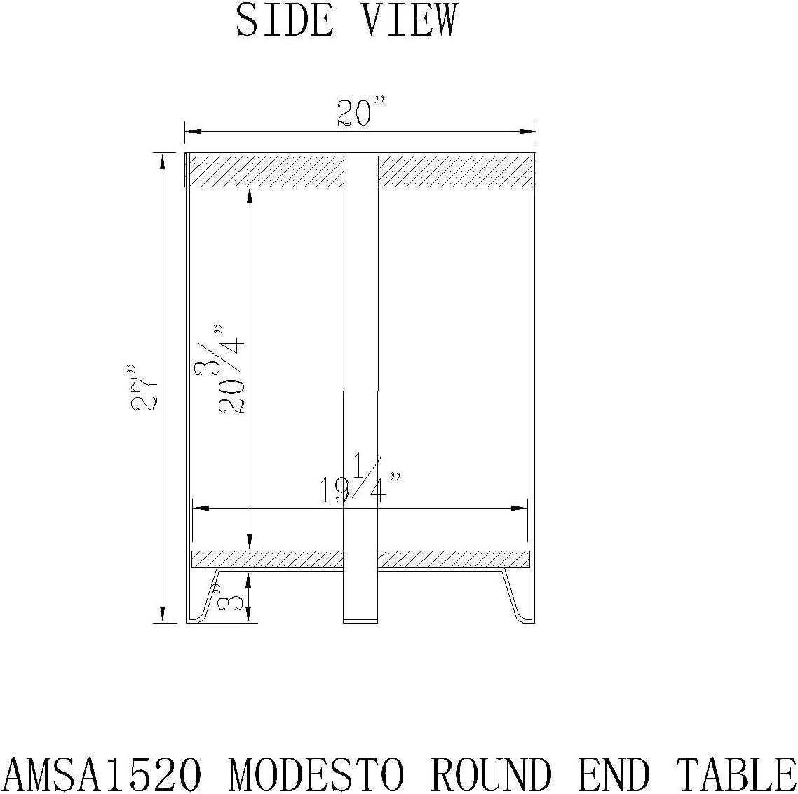 Alaterre Modesto Round End Table, Rustic Natural