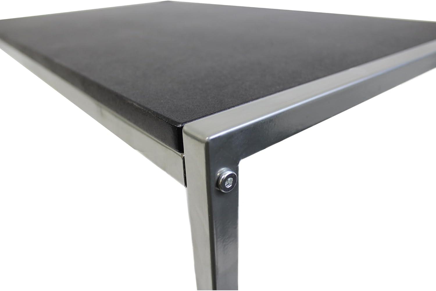 eHemco Multifunction Rectangular Home Office Writing Study Desk with Black Top and Silver Legs