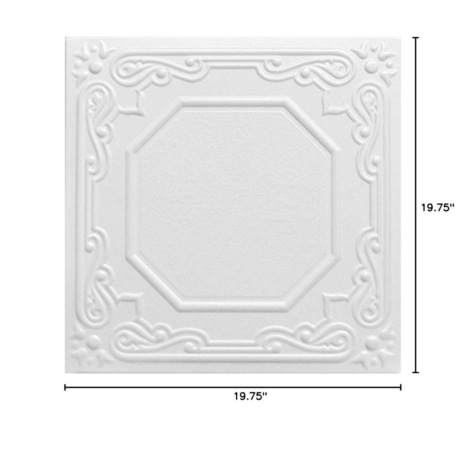 A La Maison Ceilings Topkapi Palace 1.6 ft. x 1.6 ft. Polystyrene Glue-up Ceiling Tile (Set of 8)