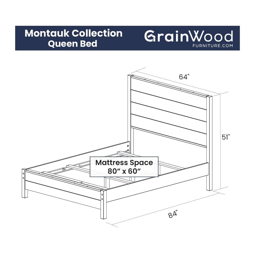 Montauk Solid Wood Panel Bed
