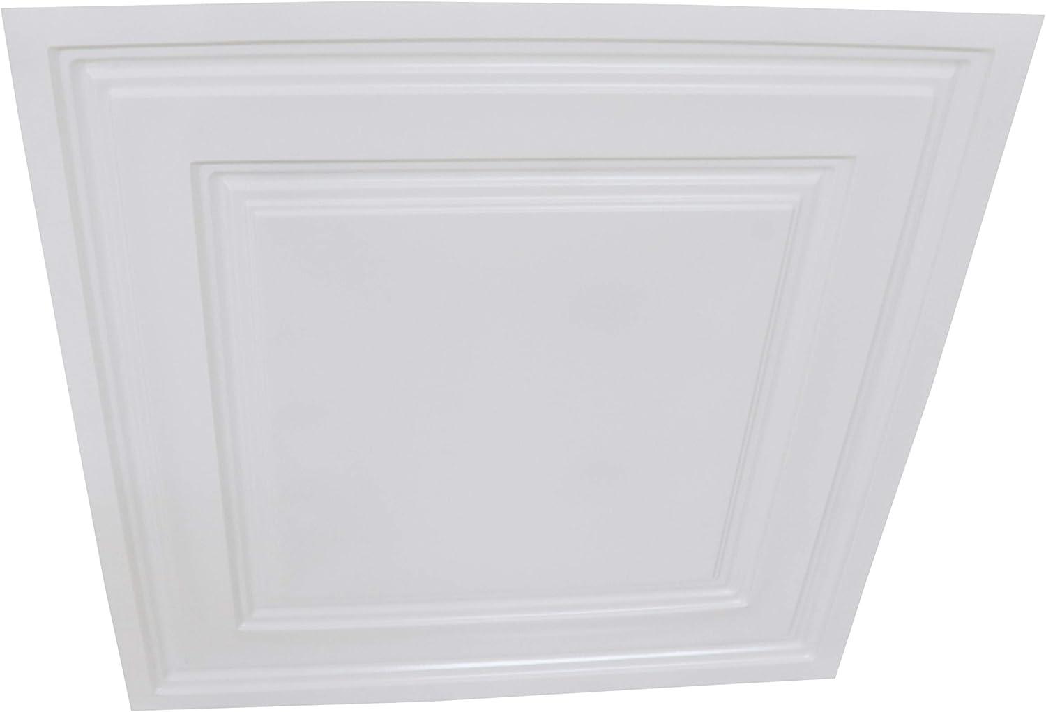 232-Economy 2 ft. x 2 ft. PVC Lay-in Ceiling Tile in Plain White (40 Sq.ft / Pack) - 10 Pieces