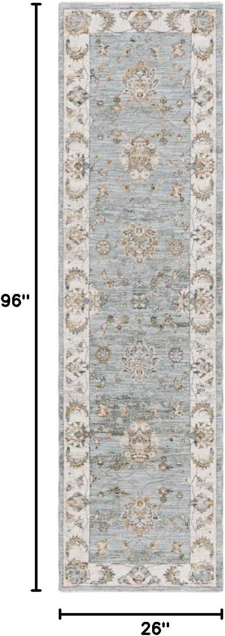 Hamilton HLT106 Power Loomed Area Rug - Blue/Gold - 8'x10' - Safavieh.