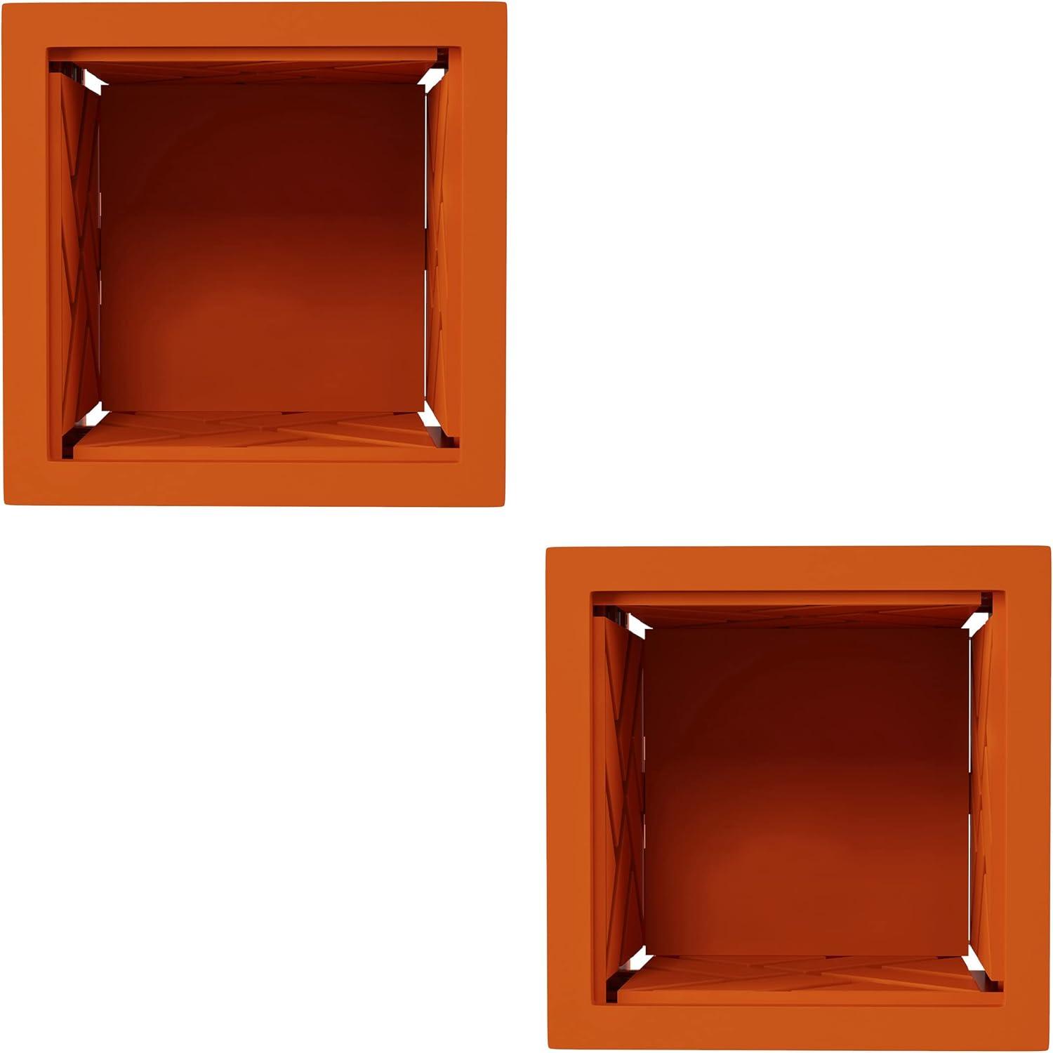 Terracotta Square Lattice Outdoor Planter Boxes Set of 2