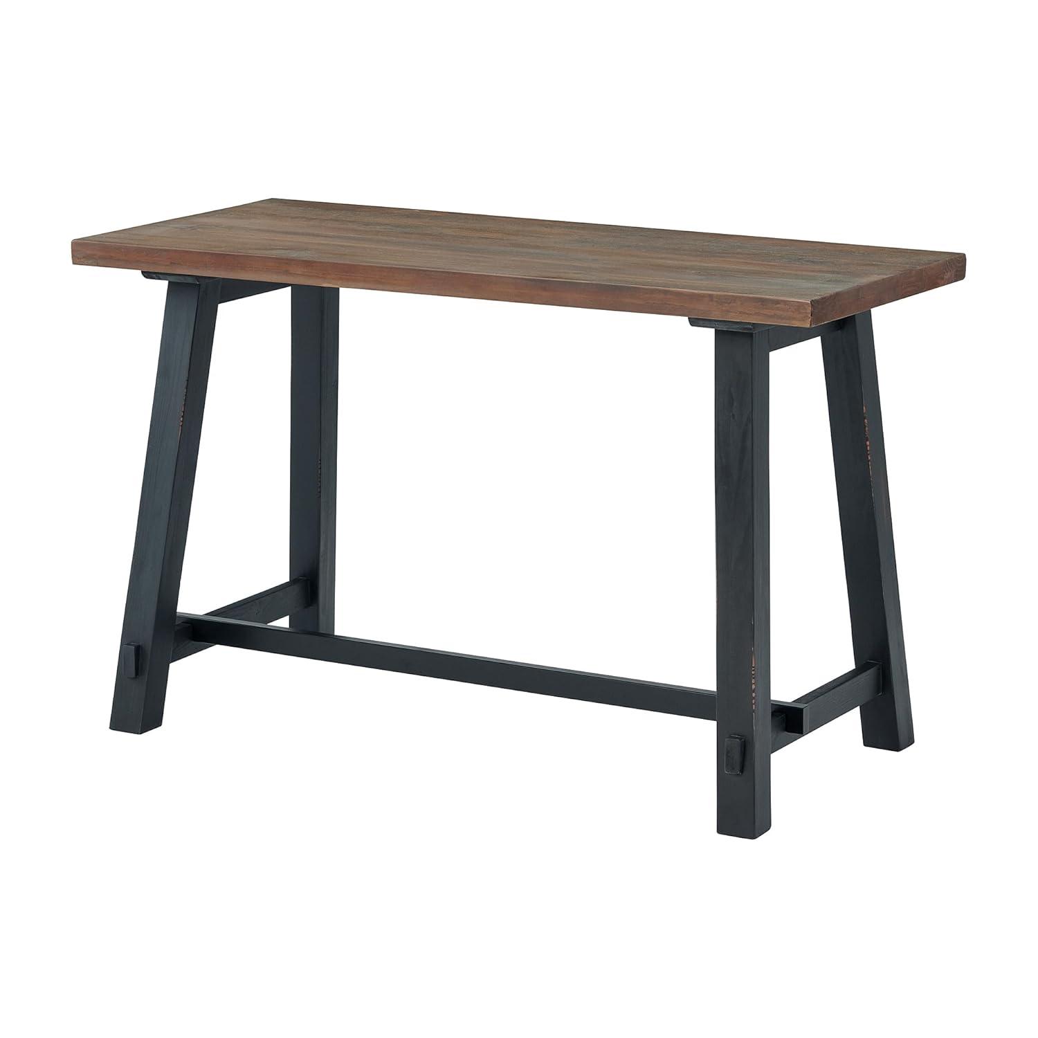 48" Adam Solid Wood Desk Rustic Natural - Alaterre Furniture: Stained Finish, No Storage, Home Office