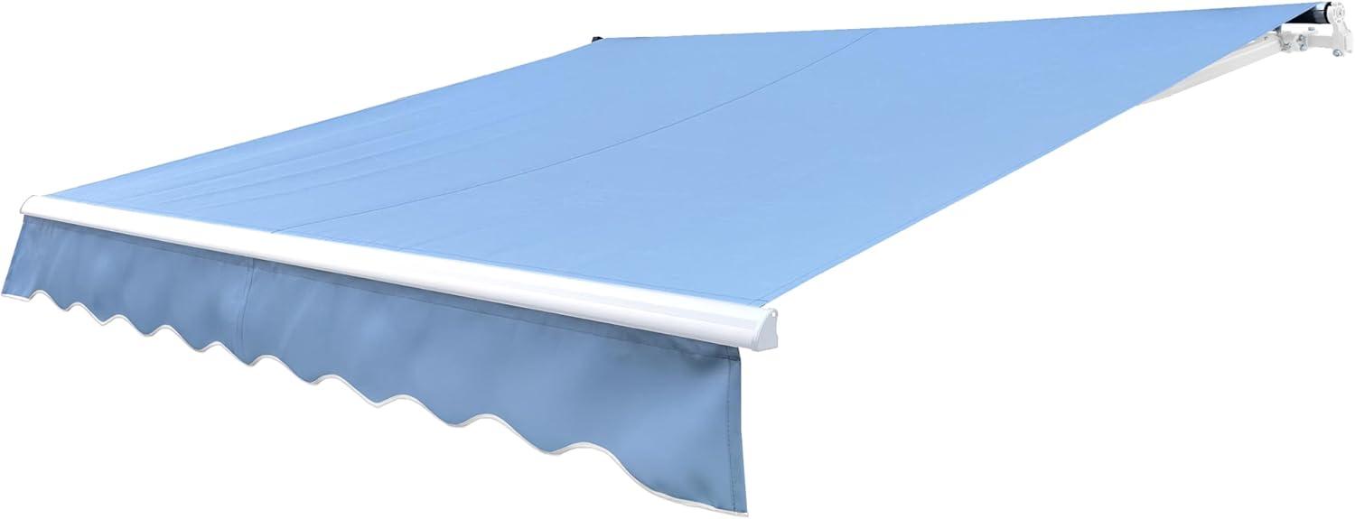 ALEKO Retractable Motorized Patio 13 x 10 feet Awning Sunshade Sky Blue