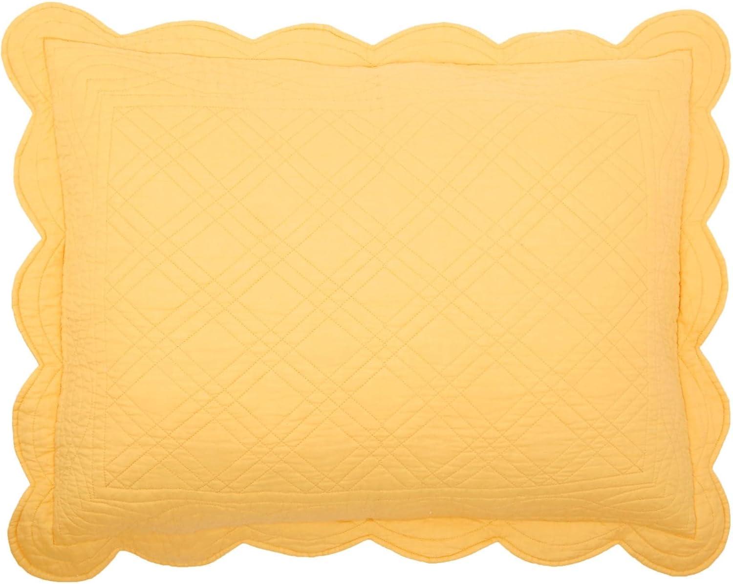 BrylaneHome Florence Sham - Standard, Dandelion Yellow