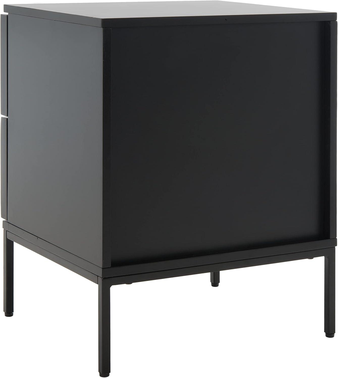 Zadie 2 Drawer Rattan Nightstand - Black - Safavieh