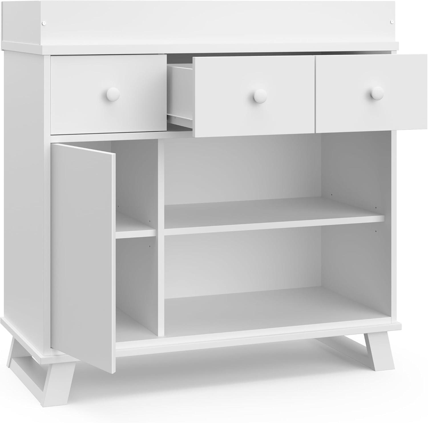 Storkcraft Modern Infant Nursery Changing Table Dresser, White