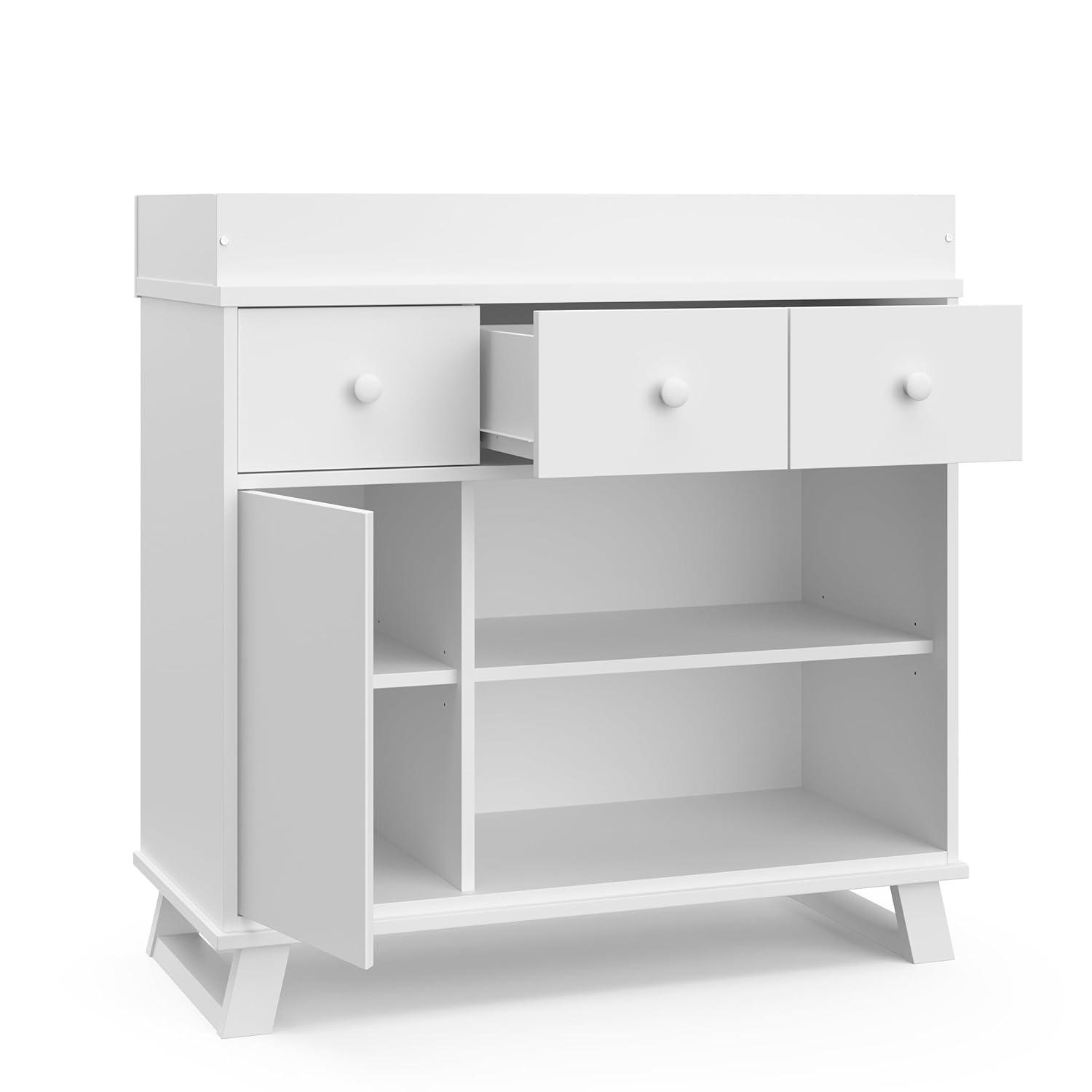 Storkcraft Modern Infant Nursery Changing Table Dresser, White