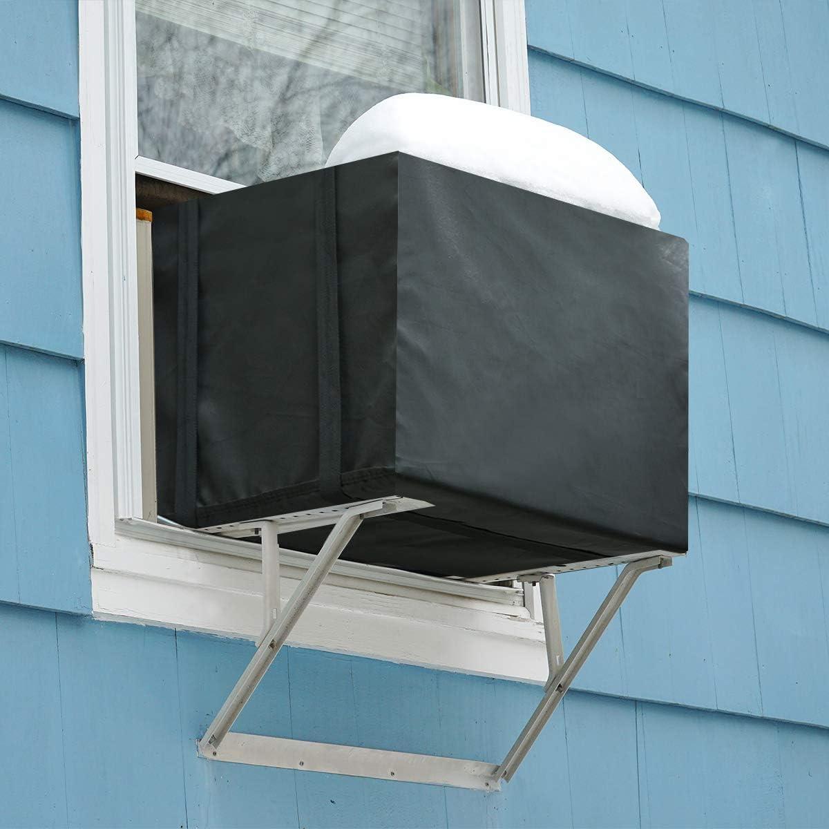 Black Waterproof Outdoor Window Air Conditioner Cover