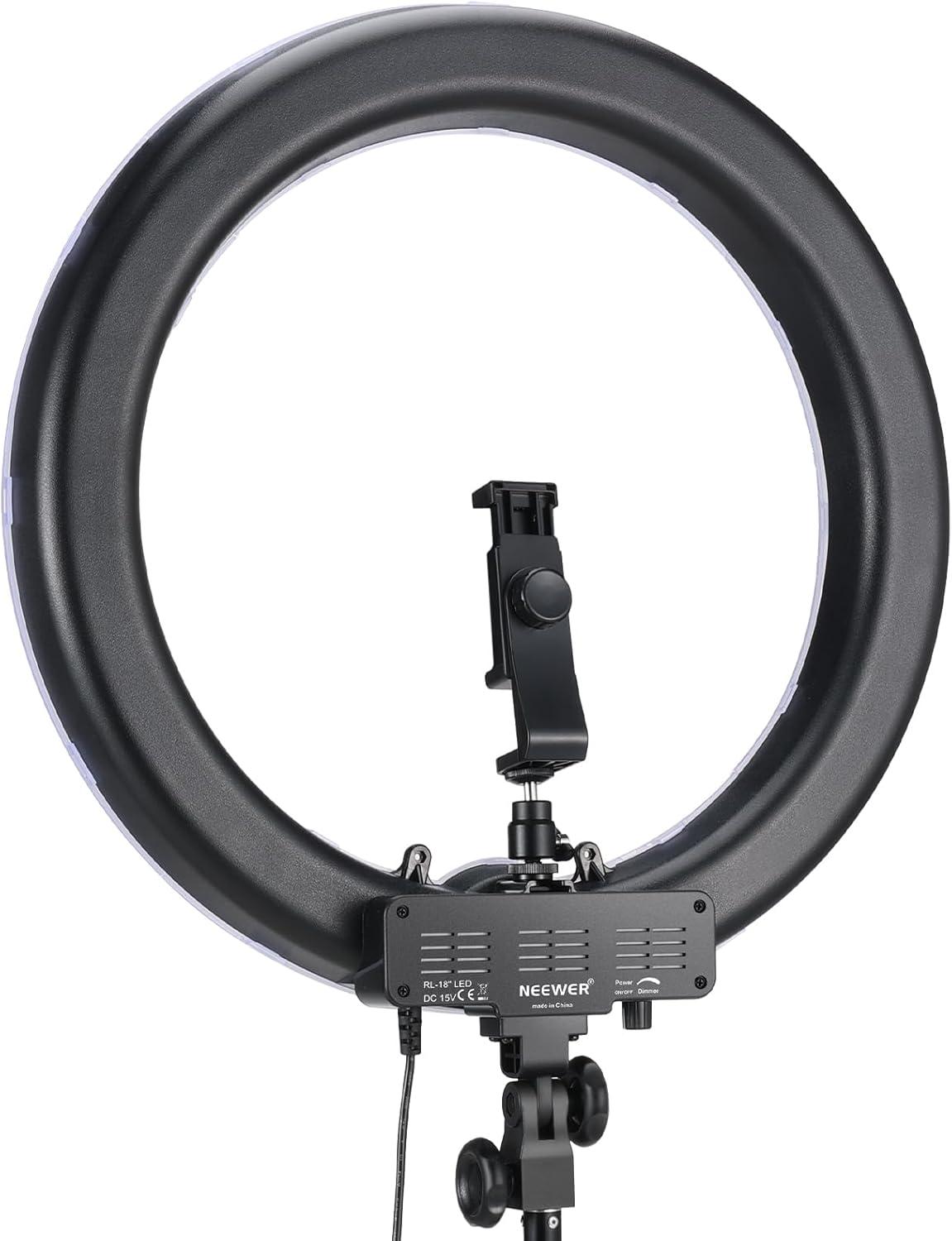 Neewer 55W 18" Ring Light Kit, 5600K Dimmable LED Ringlight Tripod Stand Phone Holder for iPhone Selfie Makeup Tattoo Studio Photo Video Recording
