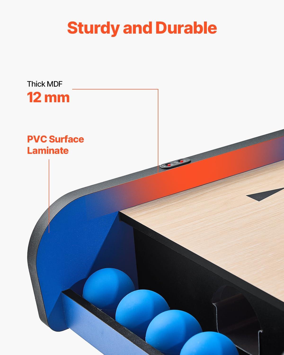 8 ft. Roll and Score Classic Arcade Game Table, Skee Ball Arcade Machine Indoor with Electronic Scorer, Sound, Automatic