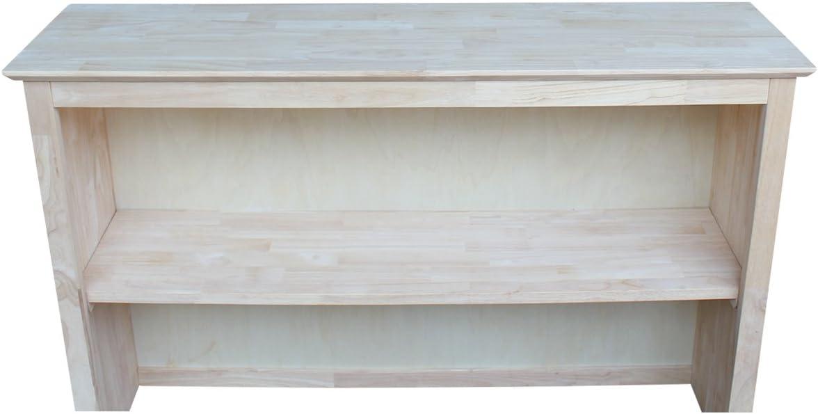 Hutch For Brooklyn Desk Unfinished - International Concepts: Hardwood, Fixed Shelf, 45"x30"