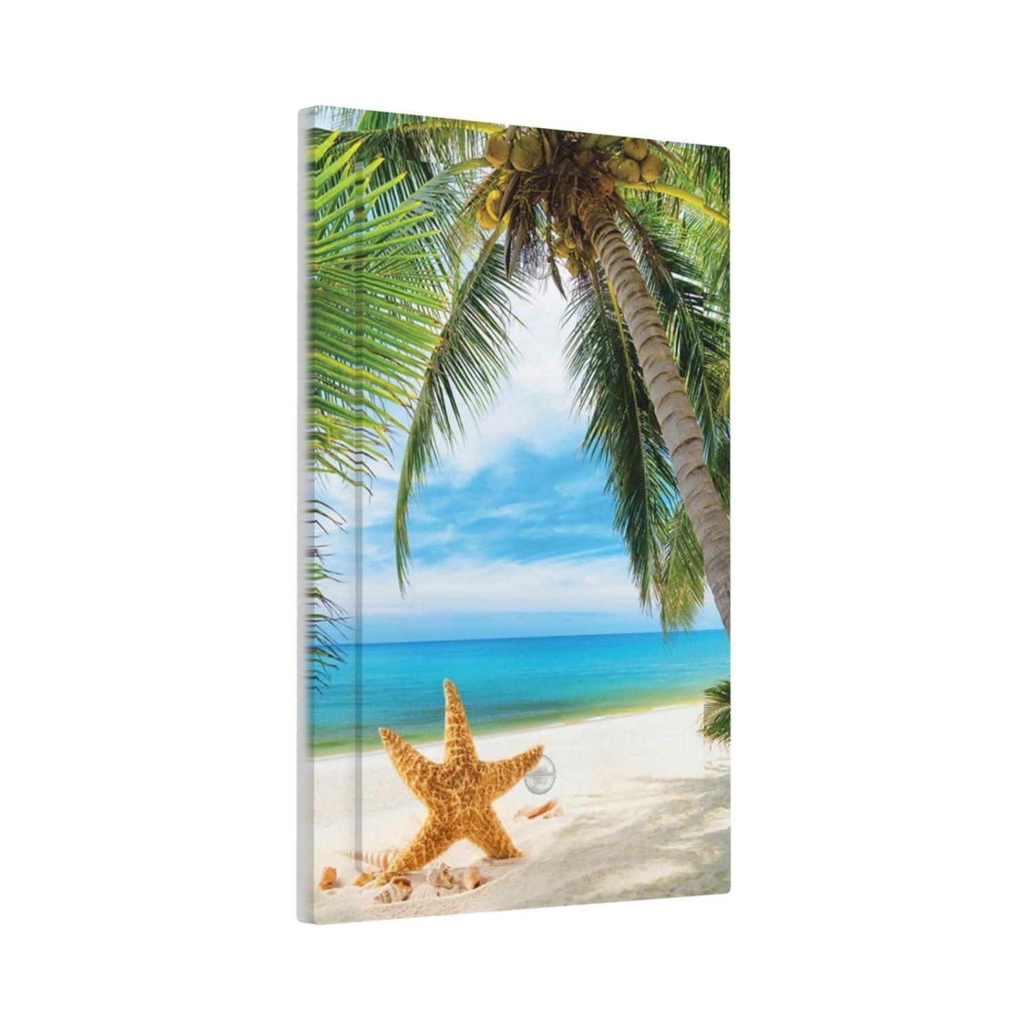 Sunyuer Sea Starfish Beach Decorative Wall Plate, 1 Gang Single Blank Outlet Cover Decorative Switch Plate for Kitchen Bathroom Bedroom, 4.5x2.76 Inch