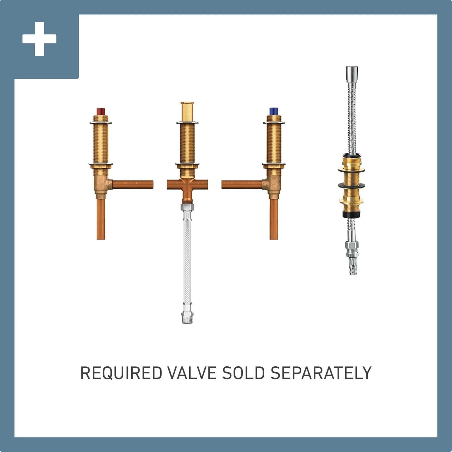 Brantford Double Handle Deck Mounted Roman Tub Faucet Trim with Handshower