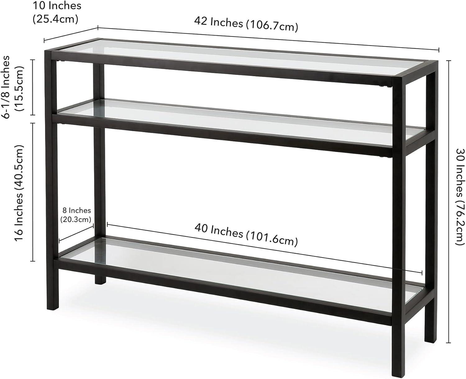 30' Metal Console Table in Black - Henn&Hart