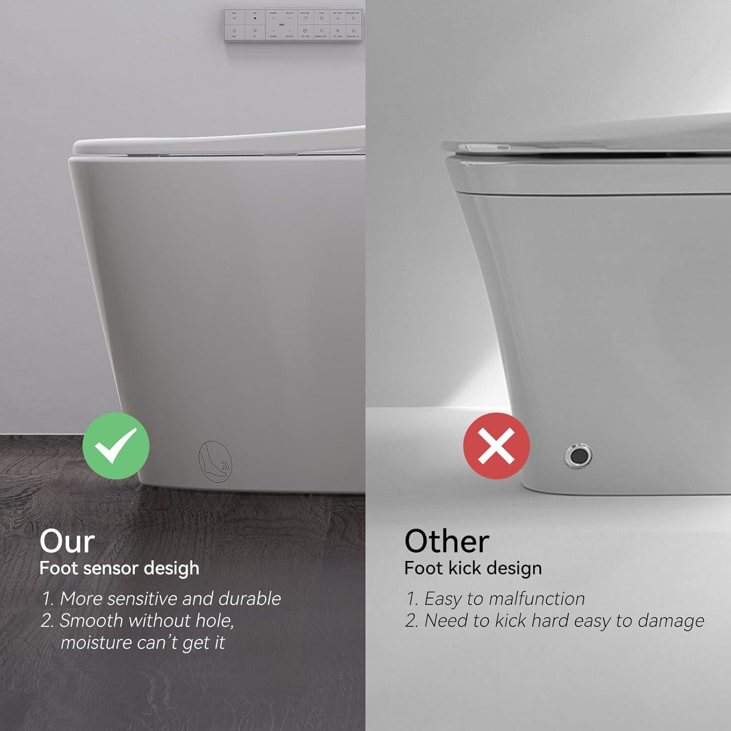 White High Efficiency One-Piece Smart Toilet with Bidet