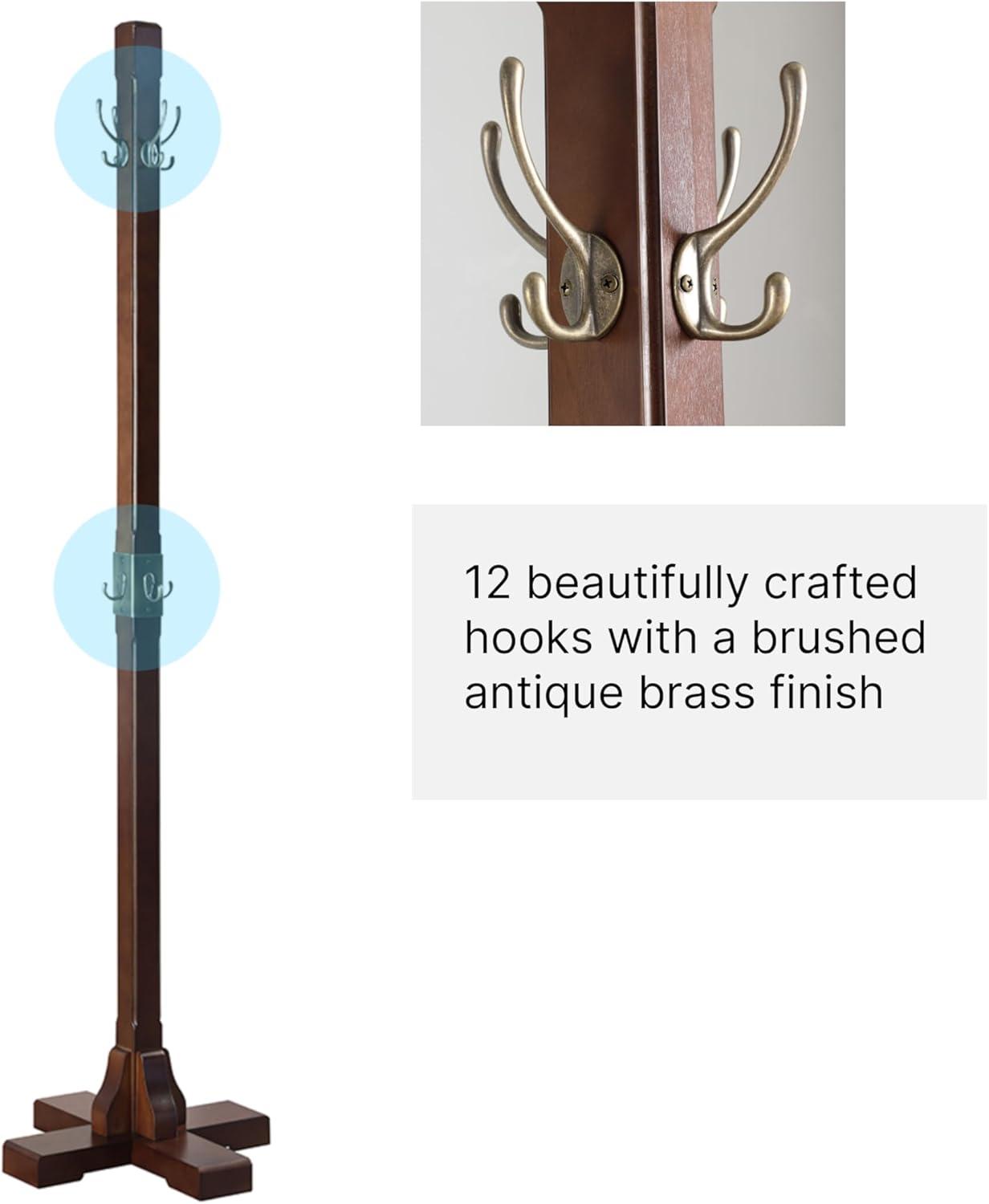 CT17088 Windsor Coat Rack, Walnut 18" W x 18" D x 18" H