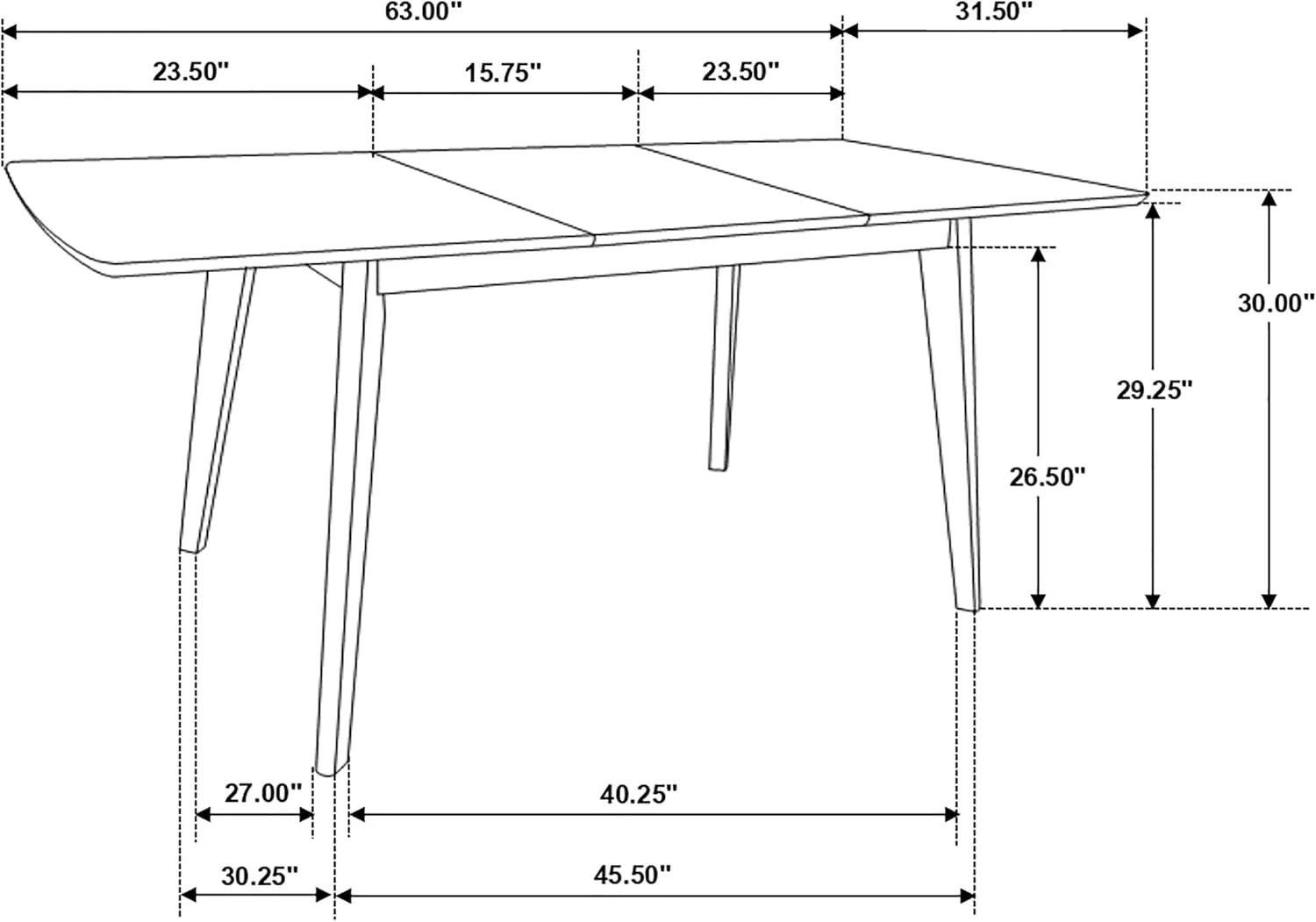 Coaster Furniture Coaster Furniture Alfredo Extension Leaf Dining Table Natural Walnut