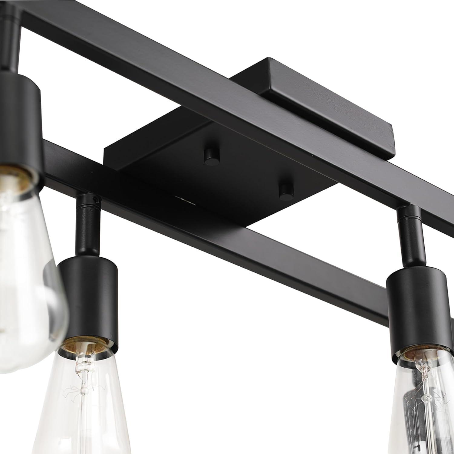 Matte Black 6-Light Adjustable Track Lighting Fixture