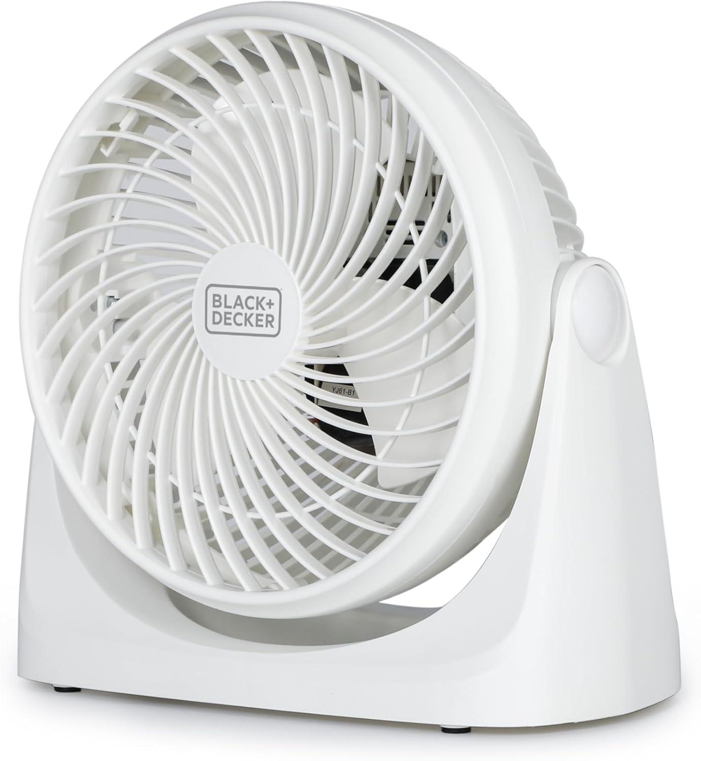 BLACK+DECKER BLACK+DECKER Turbo Desk Fan – Electric Portable 7 Inch Table Fan with Adjustable Tilt, White