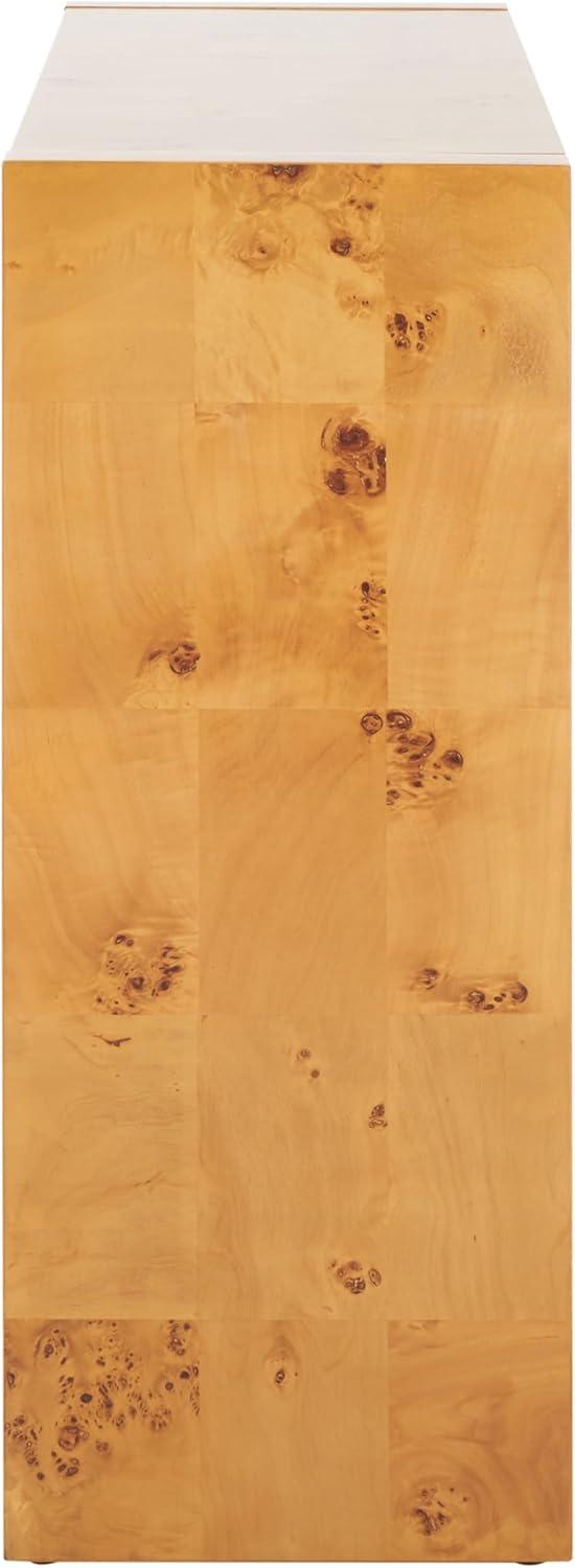 SAFAVIEH Cella Mission Natural Wood Rectangle Console Table (34 in. W x 11 in. D x 28 in. H)