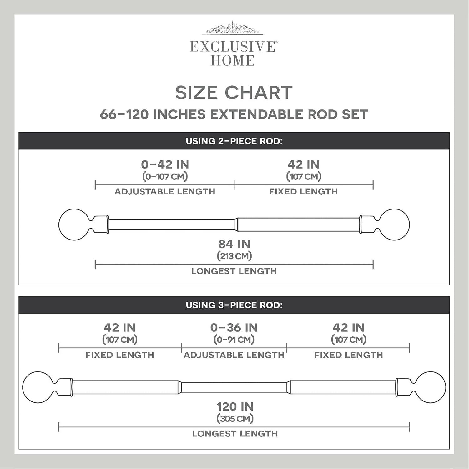 Jewett Exclusive Home Vine 1" Curtain Rod and Coordinating Finial Set, Adjustable