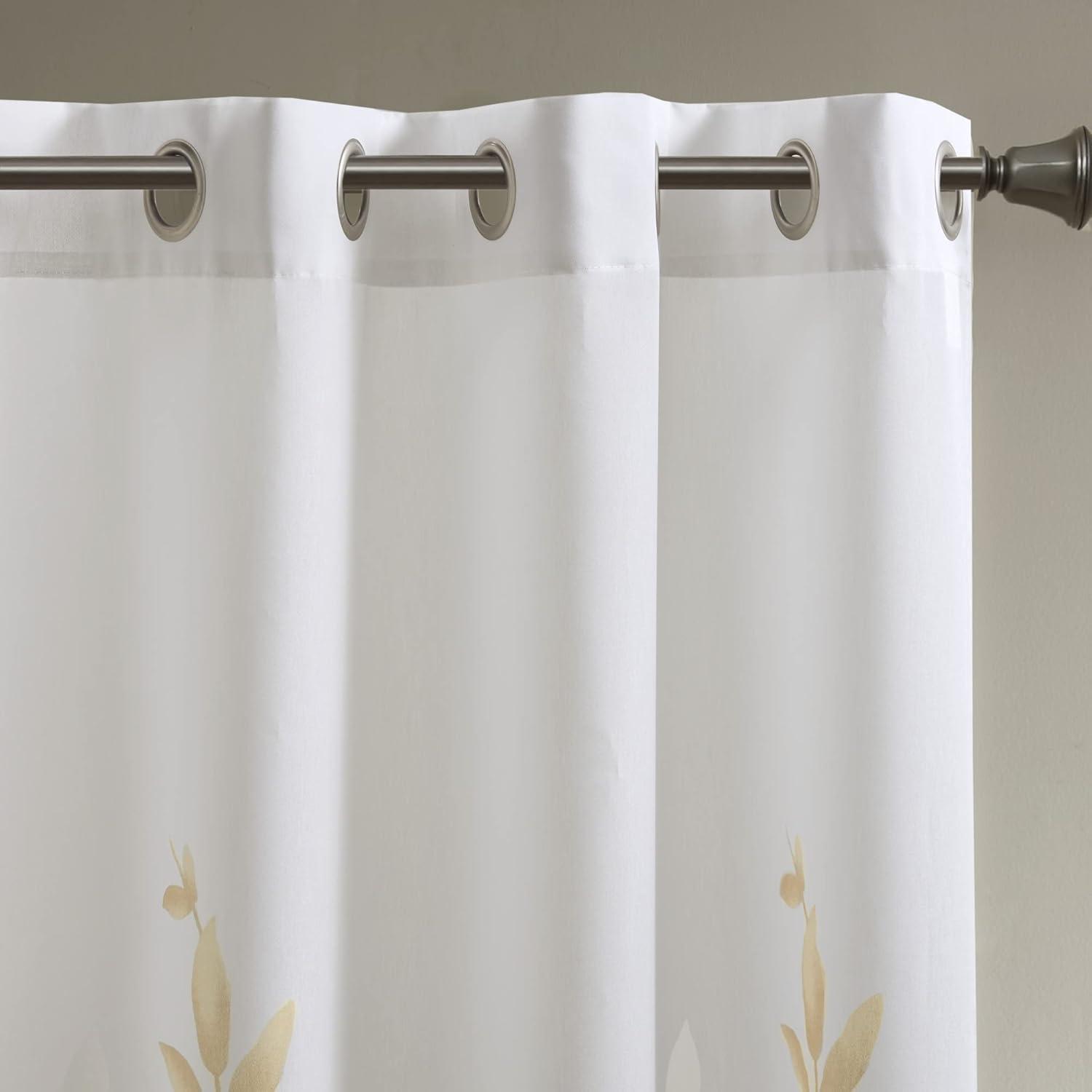 Madison Park Cecily Floral Printed Burnout Sheer Grommet Single Curtain Panel