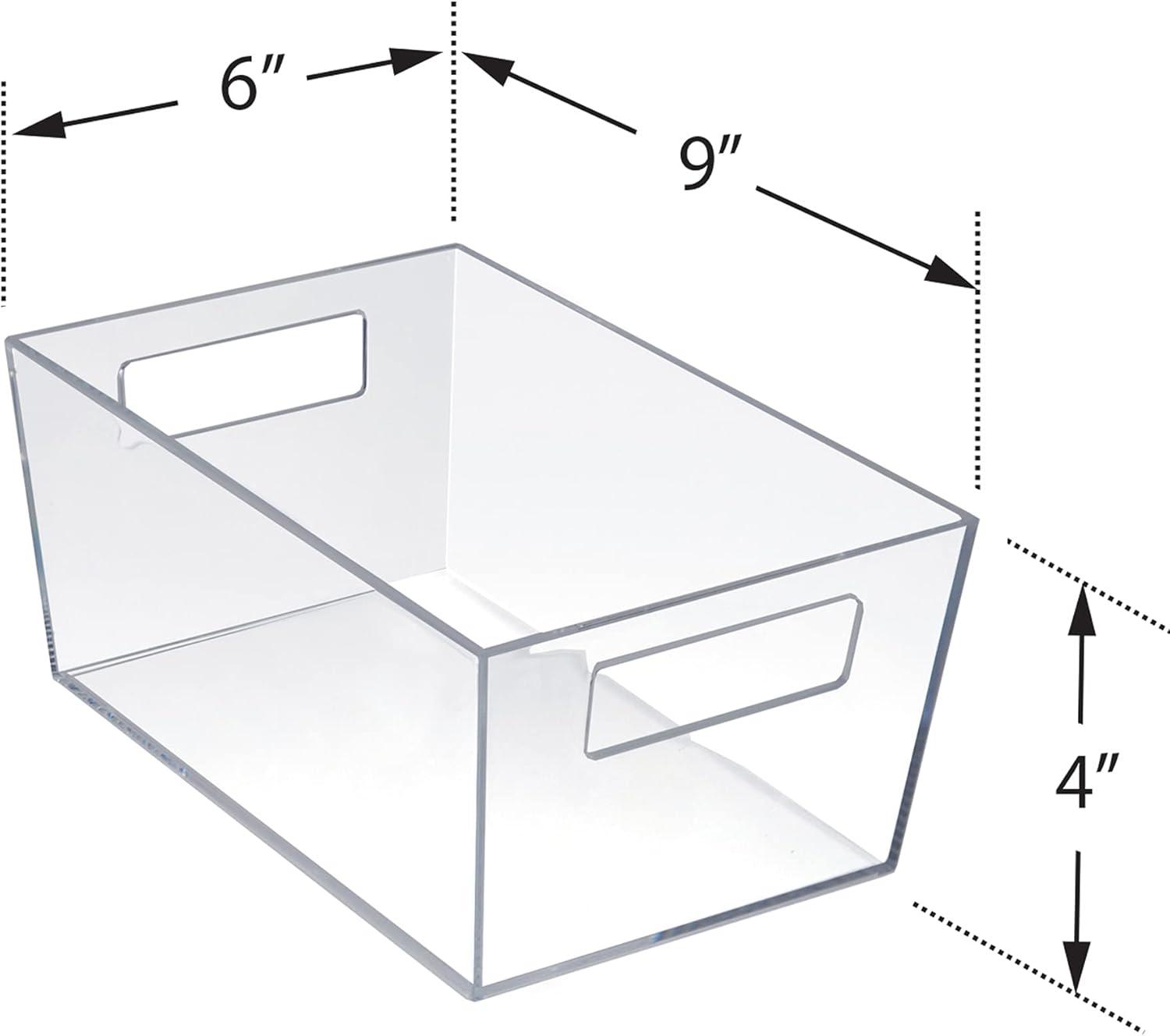 Azar Displays X-Large Organizer Storage Tote Bin with Handle 13"W x 9.5"D x 6.5"H, 4-Pack (Set of 4)