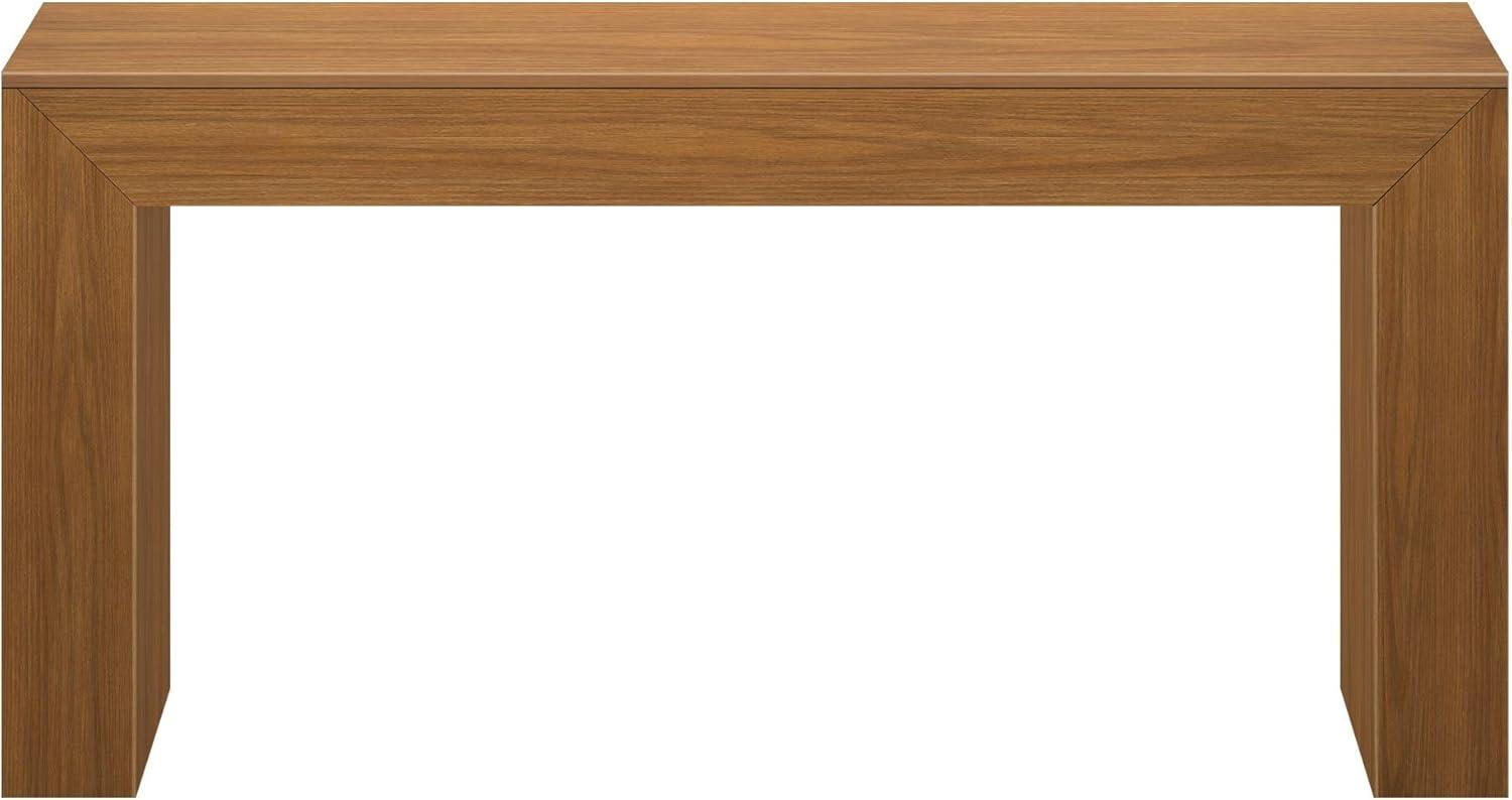 Pecan Wirebrush Solid Wood Console Table with Storage, 66 Inch