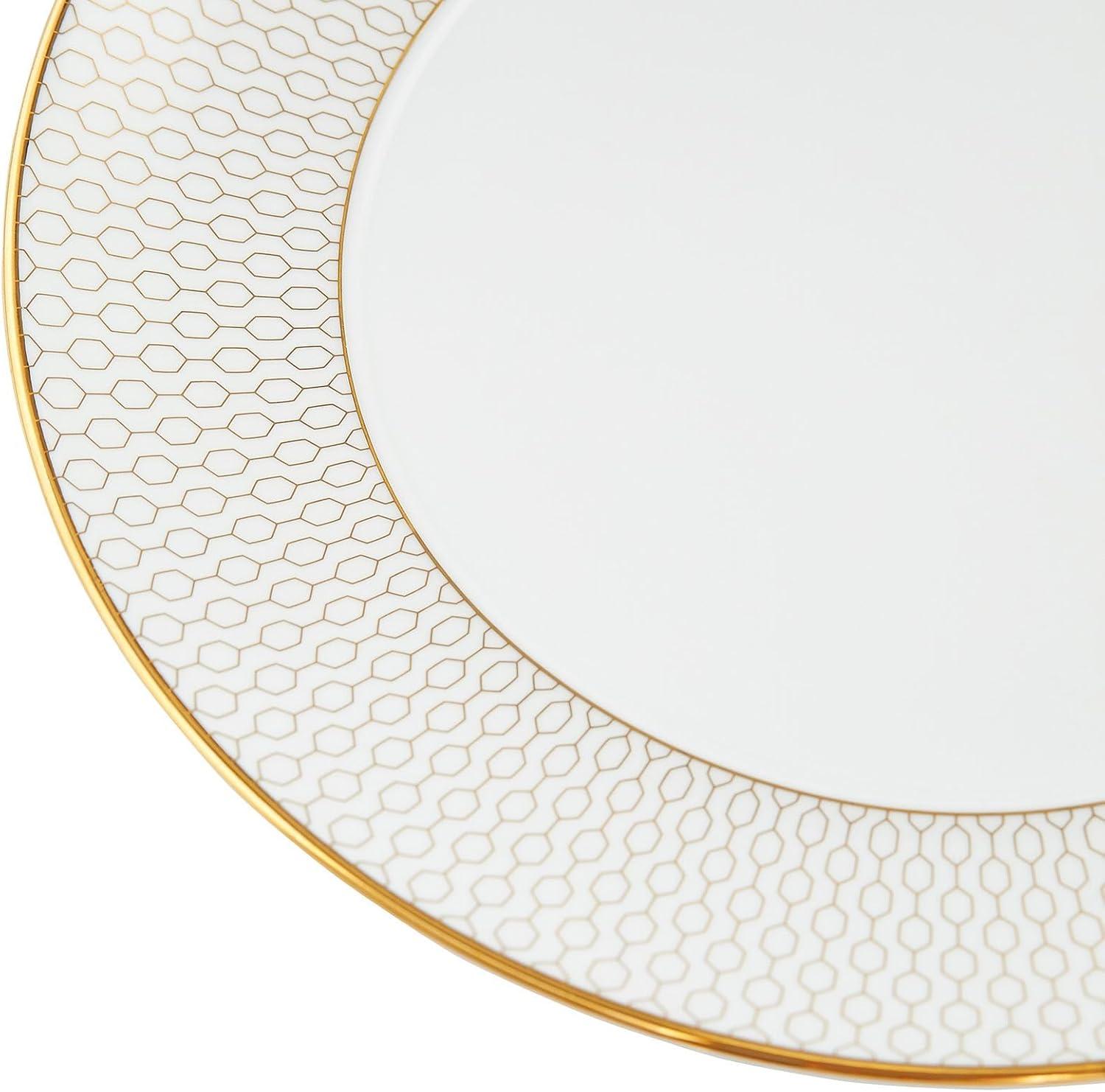 Gio Gold 8" Porcelain Salad Plate with Geometric Pattern