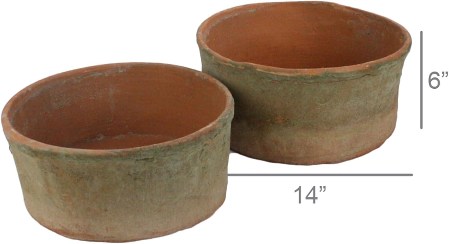 Rustic Terra Cotta Indoor/Outdoor Planter Saucers Set of 2