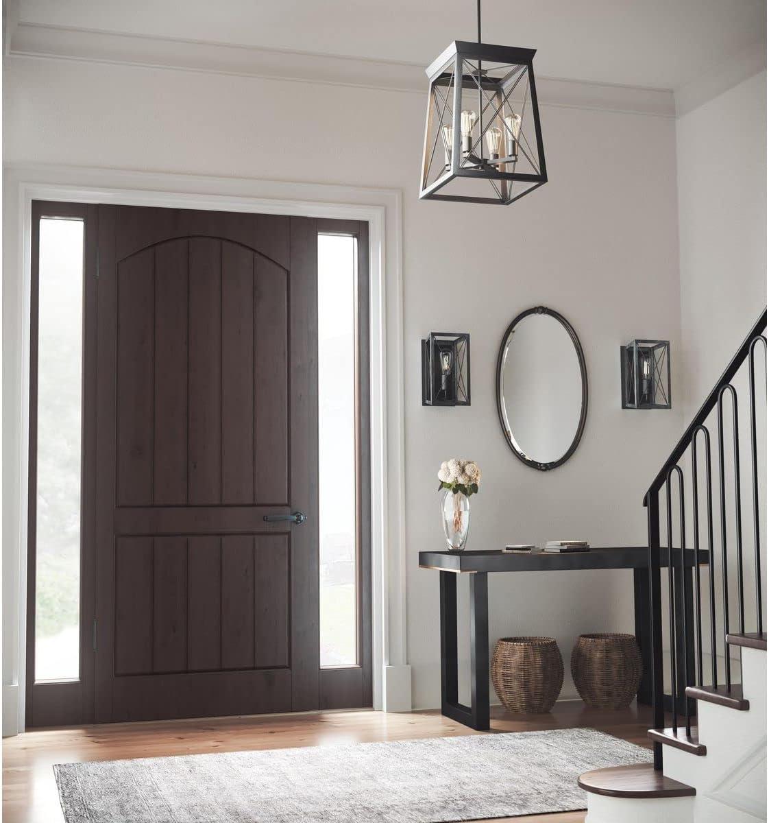 Briarwood Collection One-Light Cerused Black Oak/Black Farmhouse Wall Sconce Light