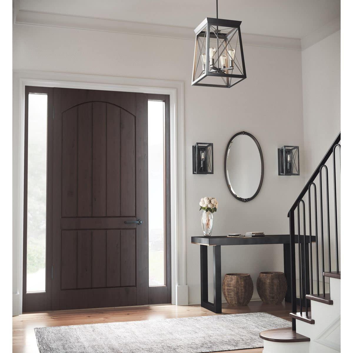 Briarwood Collection One-Light Cerused Black Oak/Black Farmhouse Wall Sconce Light