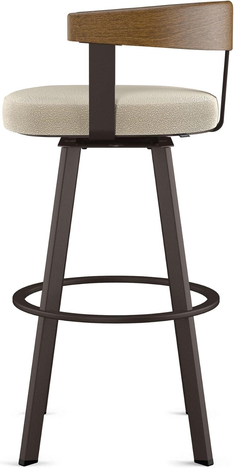 Amisco Lars Upholstered Barstool Cream/Dark Brown