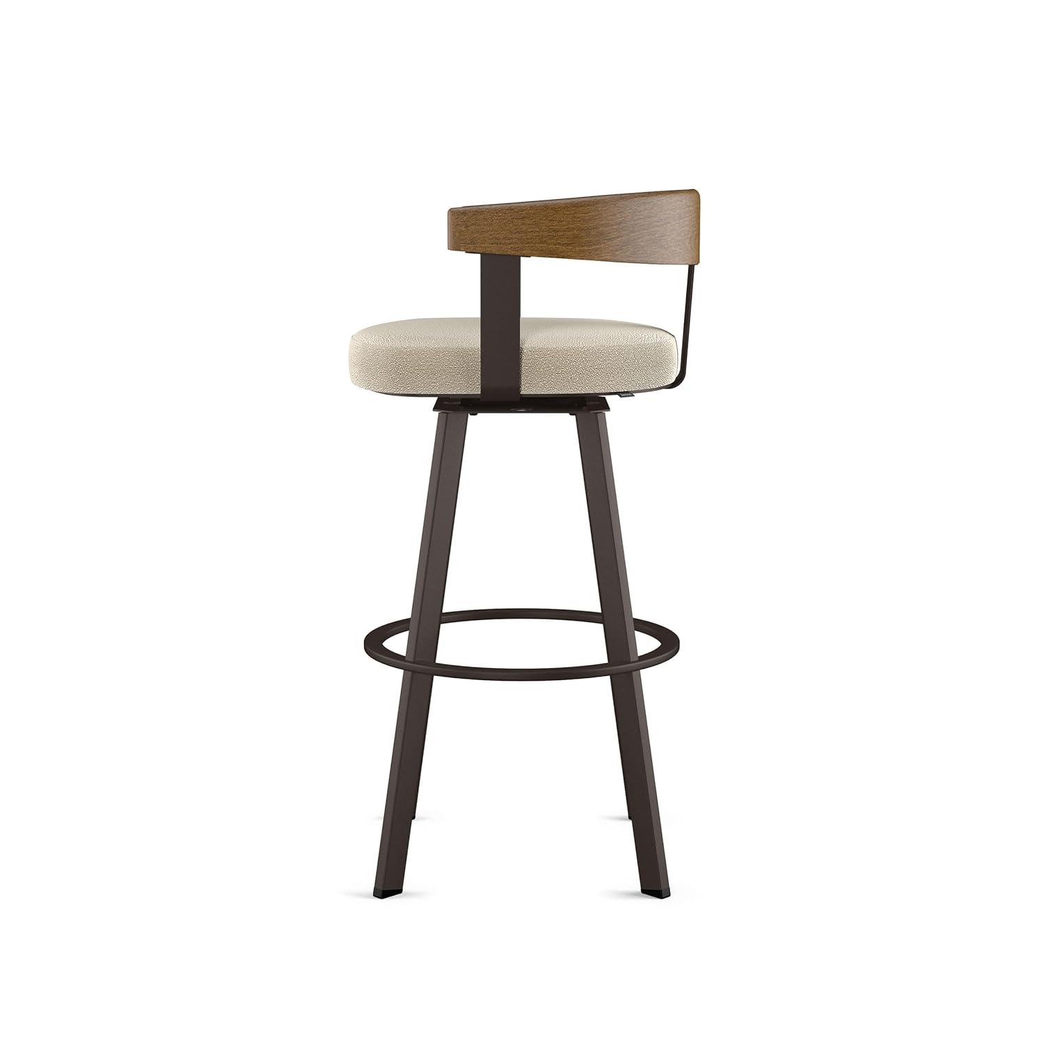 Amisco Lars Upholstered Barstool Cream/Dark Brown
