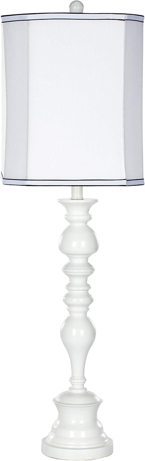 Polly 36" White Resin Candlestick Table Lamp