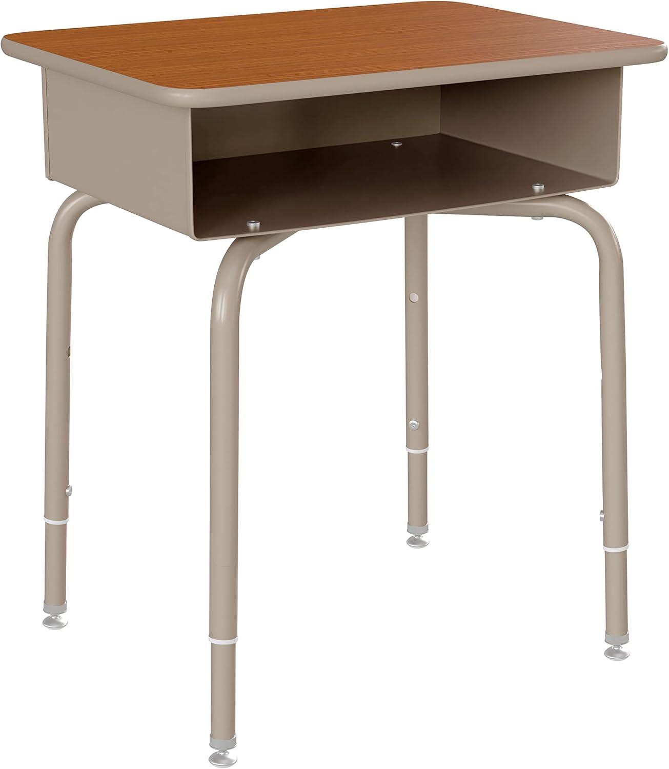 Flash Furniture Goddard Height-Adjustable Open Front Student Desk with Metal Book Box