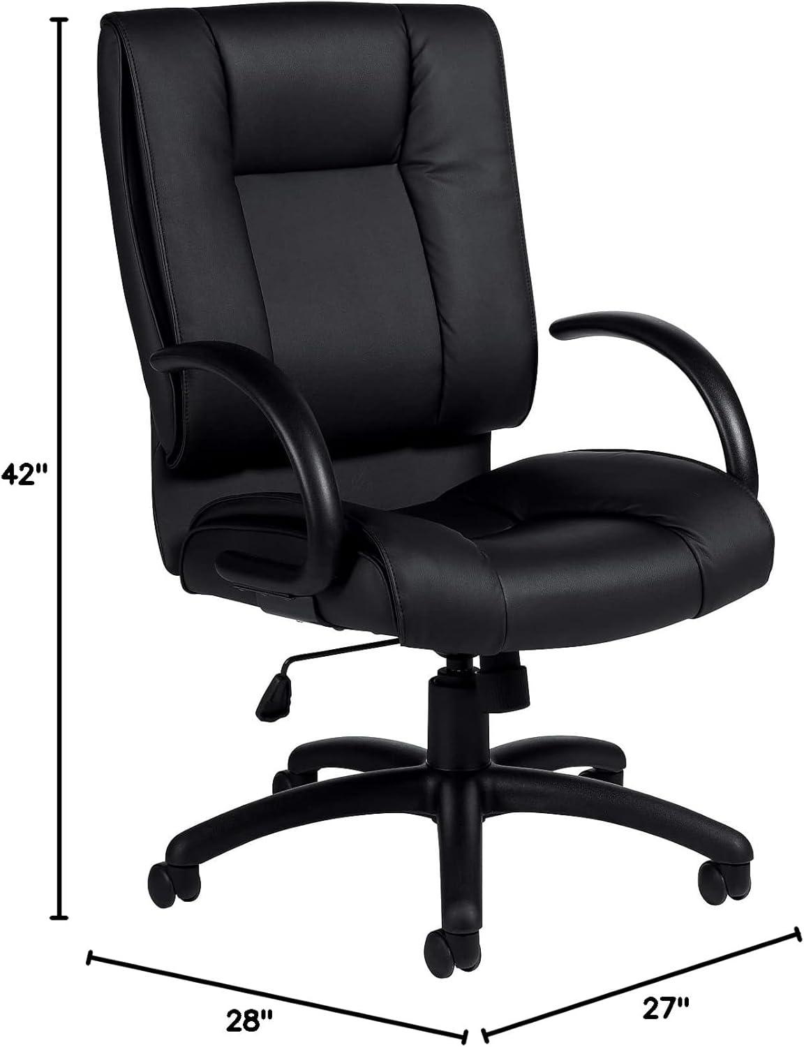 Global Offices To Go Luxhide Exec High-Back Chair Bonded Leather Black (OTG2700BL20)