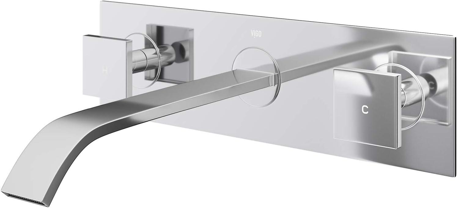 Titus 3" H Two Handle WaterSense Wall Mount Bathroom Faucet