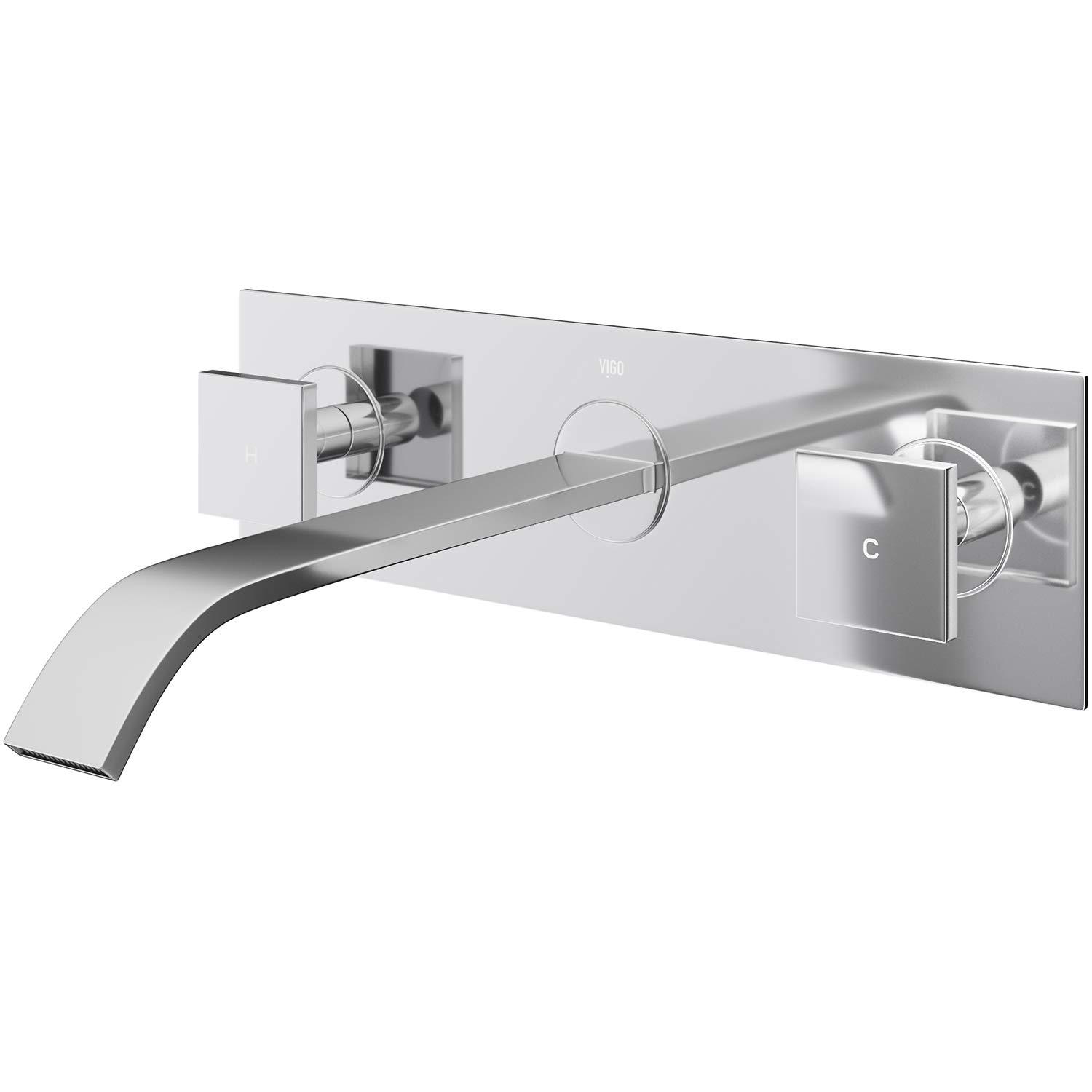 Titus 3" H Two Handle WaterSense Wall Mount Bathroom Faucet